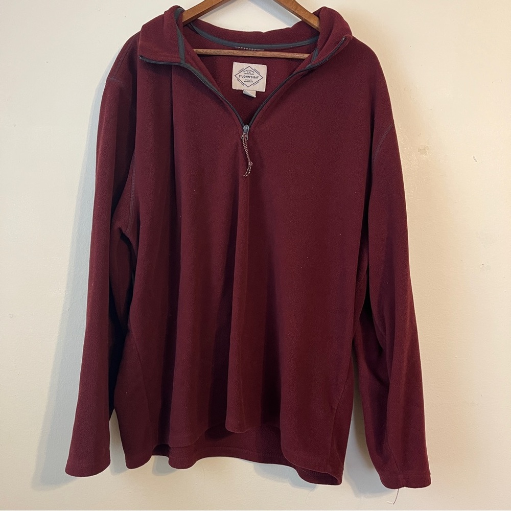 Maroon Colored Men’s XXLarge Half Zip St John’s Bay Long Sleeve